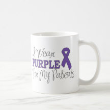 I Wear Purple For My Patients (Purple Ribbon) Mug