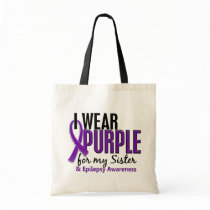 I Wear Purple For My Sister 10 Epilepsy Canvas Bag