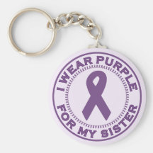 I Wear Purple For My Sister Key Chain
