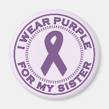 I Wear Purple For My Sister Refrigerator Magnets