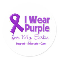 I Wear Purple For My Sister Sticker