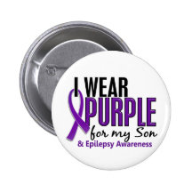 I Wear Purple For My Son 10 Epilepsy Buttons