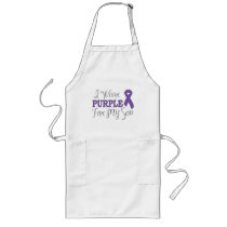 I Wear Purple For My Son (Purple Ribbon) Apron