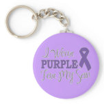 I Wear Purple For My Son (Purple Ribbon) Key Chains