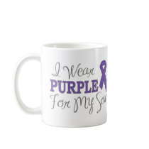 I Wear Purple For My Son (Purple Ribbon) Coffee Mugs
