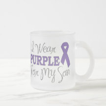 I Wear Purple For My Son (Purple Ribbon) Mugs