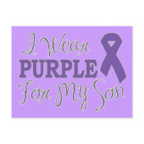 I Wear Purple For My Son (Purple Ribbon)