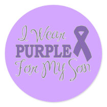 I Wear Purple For My Son (Purple Ribbon)