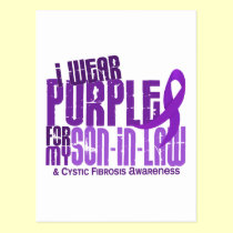 I Wear Purple For Son-In-Law 6.4 Cystic Fibrosis postcards