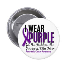 I Wear Purple FST 10 Pancreatic Cancer Buttons
