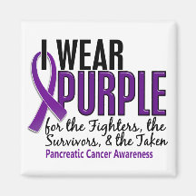 I Wear Purple FST 10 Pancreatic Cancer Refrigerator Magnet