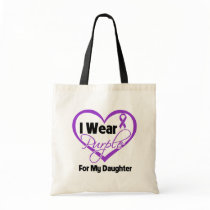 I Wear Purple Heart Ribbon - Daughter Tote Bag