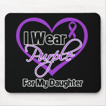I Wear Purple Heart Ribbon - Daughter Mousepads
