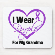 I Wear Purple Heart Ribbon - Grandma Mouse Pad