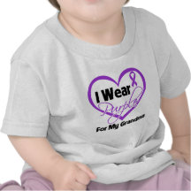 I Wear Purple Heart Ribbon - Grandma T Shirts