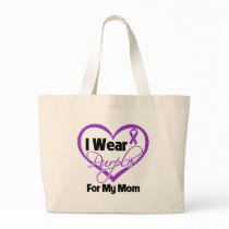 I Wear Purple Heart Ribbon - Mom Bag