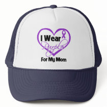 I Wear Purple Heart Ribbon - Mom Trucker Hats