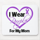I Wear Purple Heart Ribbon - Mom Mouse Pads
