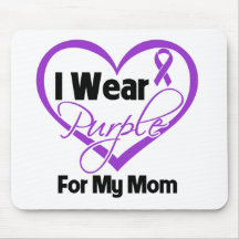 I Wear Purple Heart Ribbon - Mom Mouse Pads