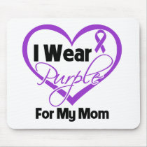 I Wear Purple Heart Ribbon - Mom Mouse Pads