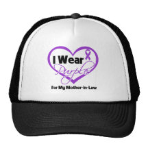 I Wear Purple Heart Ribbon - Mother-in-Law Trucker Hats
