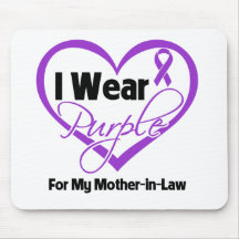 I Wear Purple Heart Ribbon - Mother-in-Law Mousepads