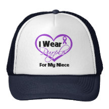 I Wear Purple Heart Ribbon - Niece Mesh Hat