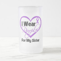I Wear Purple Heart Ribbon - Sister Coffee Mugs