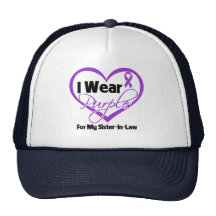 I Wear Purple Heart Ribbon - Sister-in-Law Mesh Hat