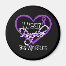 I Wear Purple Heart Ribbon - Sister Magnet