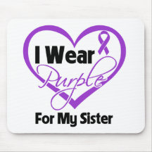 I Wear Purple Heart Ribbon - Sister Mousepad