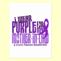 I Wear Purple Mother-In-Law 6.4 Cystic Fibrosis postcards