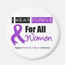 I Wear Purple Ribbon Women Domestic Violence Fridge Magnet