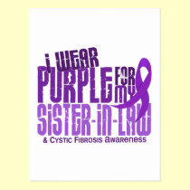 I Wear Purple Sister-In-Law 6.4 Cystic Fibrosis postcards