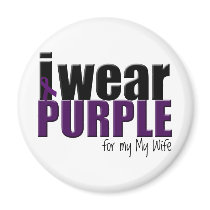 I Wear Purple to Support my Wife Fridge Magnet