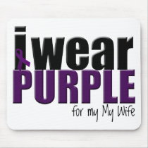 I Wear Purple to Support my Wife Mousepads