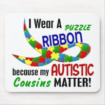 I Wear Puzzle Ribbon For My Cousins 33 AUTISM Mouse Pad
