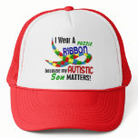 I Wear Puzzle Ribbon For My Son 33 AUTISM T-Shirts Trucker Hat
