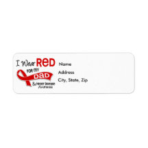 I Wear Red For My Dad Heart Disease Labels