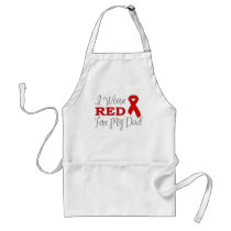 I Wear Red For My Dad (Red Ribbon) Apron