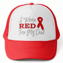 I Wear Red For My Dad (Red Ribbon) Mesh Hats