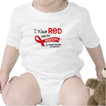 I Wear Red For My Grandpa Heart Disease Baby Creeper