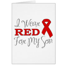 I Wear Red For My Son (Red Ribbon) Cards