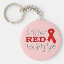 I Wear Red For My Son (Red Ribbon) Keychain