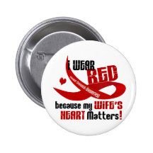 I Wear Red For My Wife 33 Buttons