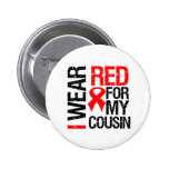 I Wear Red Ribbon For My Cousin Buttons