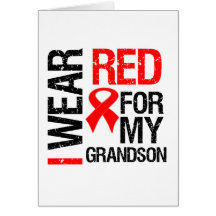 I Wear Red Ribbon For My Grandson Card