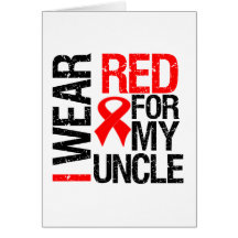 I Wear Red Ribbon For My Uncle Greeting Card