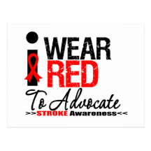 I Wear Red Ribbon To Advocate Stroke Awareness Post Card