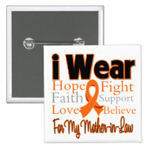 I Wear Ribbon Collage Mother-in-Law - Leukaemia Pinback Button
